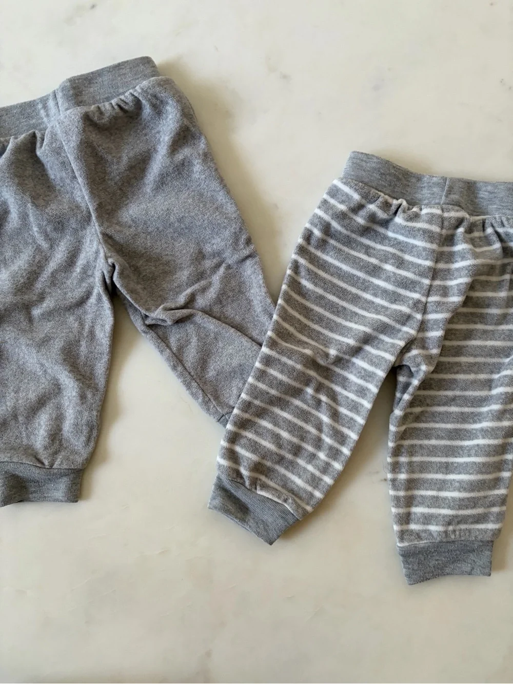 Carter's Gray and Gray-Striped Baby Jogger Pants